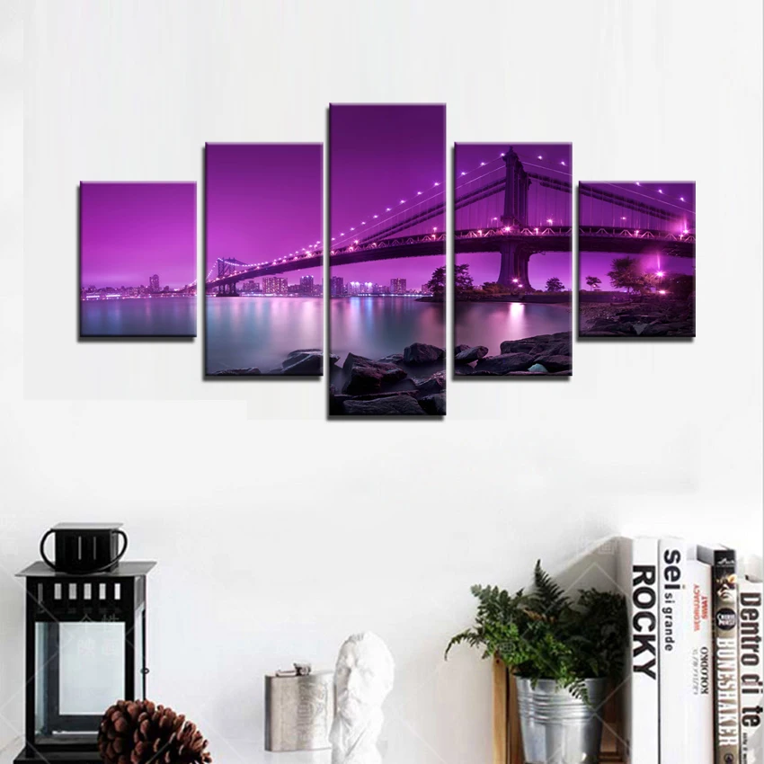 Modern Landscape Painting New York Brooklyn Bridge Canvas Prints Large Canvas Paintings Wall Pictures for Living Room 5 PCS
Modern Landscape Painting New York Brooklyn Bridge Canvas Prints Large Canvas Paintings Wall Pictures for Living Room 5 PCS