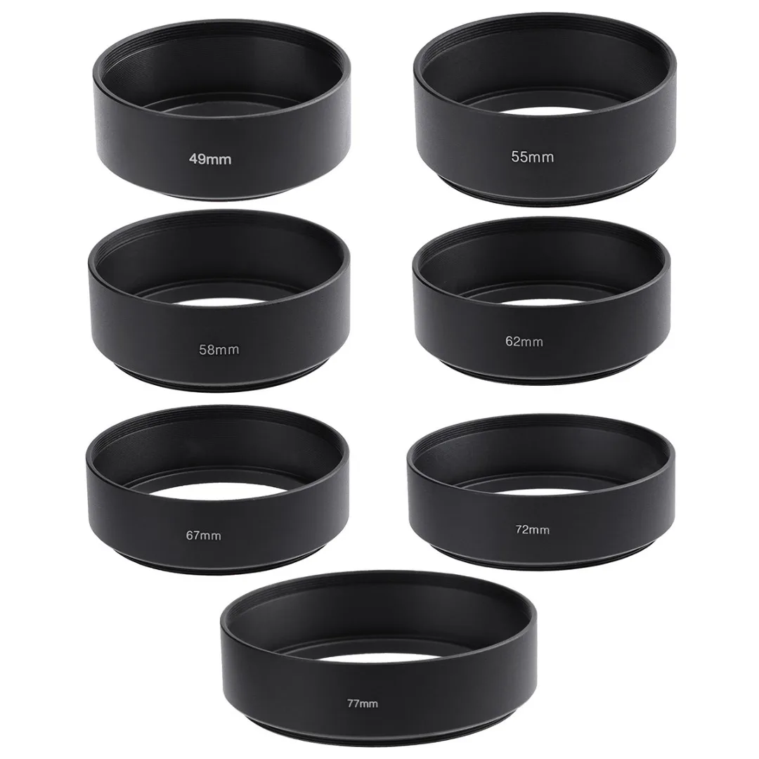 1pc Black Metal Standard Lens Hood 49/55/58/62/67/72/77mm Screw Mount For Canon Nikon Pentax Sony DSLR
1pc Black Metal Standard Lens Hood 49/55/58/62/67/72/77mm Screw Mount For Canon Nikon Pentax Sony DSLR