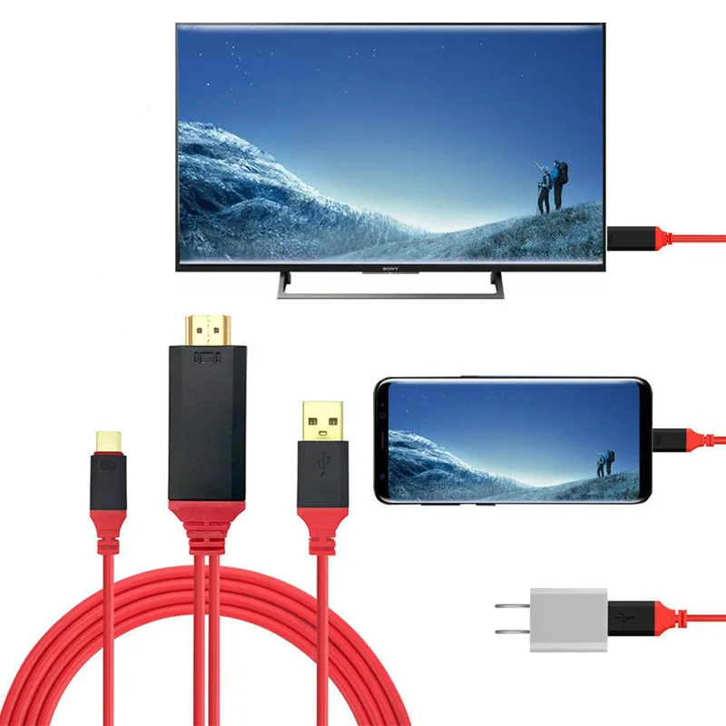 

HDTV Video Cable Lightning USB 3.1 Type C to HDMI Adapter Converter Ultra HD 1080P 4k MHL for Huawei Samsung for iphone