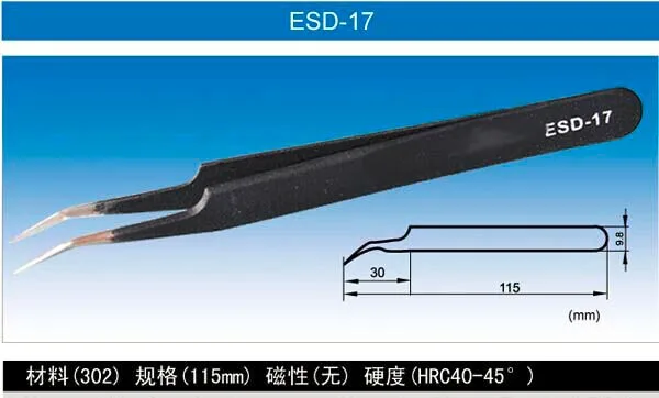 ESD Antistatic Tweezers, Plastic and Stainless Steel Tweezers ESD Repair Tools, ESD Presicion Tweezers
ESD Antistatic Tweezers, Plastic and Stainless Steel Tweezers ESD Repair Tools, ESD Presicion Tweezers