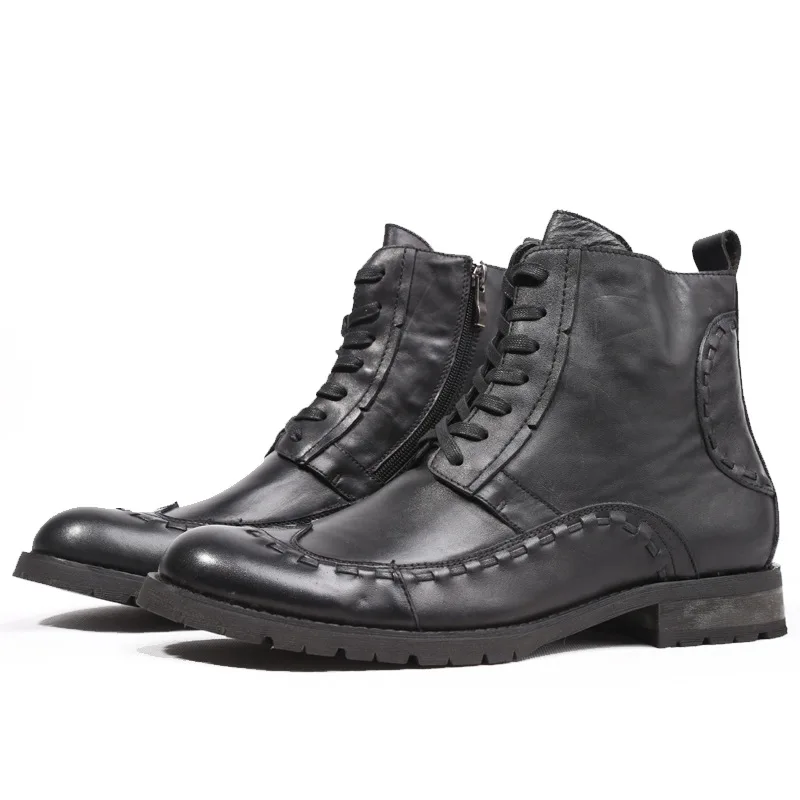 Casual Boots Men British Style Zip Work Shoes Vintage Handmade High Top 100% Real Leather Motorcycle Boots Black Brown
Casual Boots Men British Style Zip Work Shoes Vintage Handmade High Top 100% Real Leather Motorcycle Boots Black Brown
