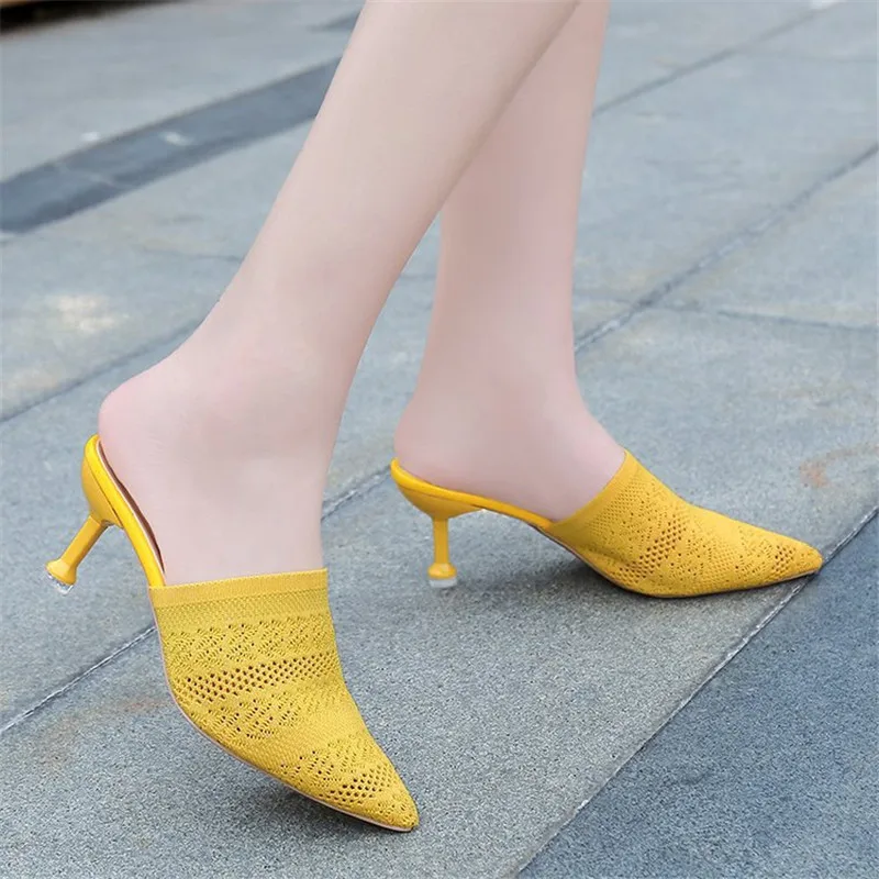 Pointed Toes Woven Knit Fashion Women Half Med Heels Stilettos Mules Loafer Casual Feminine Slippers Slides Sandalias Shoes
Pointed Toes Woven Knit Fashion Women Half Med Heels Stilettos Mules Loafer Casual Feminine Slippers Slides Sandalias Shoes