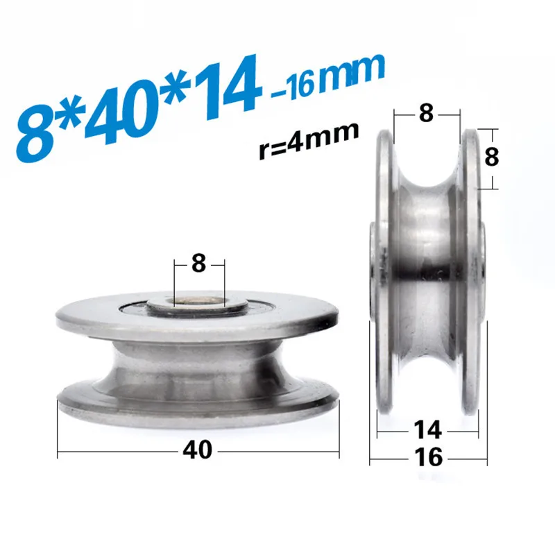 5pcs 8*40*14mm U grooved concave wheel bearing wheel/crane/pulley/guide wheel, for 8 mm diameter wire rope/guide rail
5pcs 8*40*14mm U grooved concave wheel bearing wheel/crane/pulley/guide wheel, for 8 mm diameter wire rope/guide rail