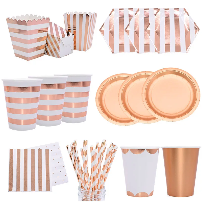 Rose Gold Party Disposable Tableware Champagne Cup Plate Straws Wedding Birthday Party Decor Kids Baby Shower Party Supplies
Rose Gold Party Disposable Tableware Champagne Cup Plate Straws Wedding Birthday Party Decor Kids Baby Shower Party Supplies