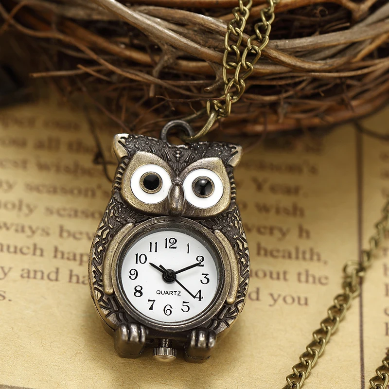 Vintage Bronze Mini Owl Pocket Watch Necklace Pendant Small Size Watch Hour Clock For Men Women Animals Pocket Watches
Vintage Bronze Mini Owl Pocket Watch Necklace Pendant Small Size Watch Hour Clock For Men Women Animals Pocket Watches