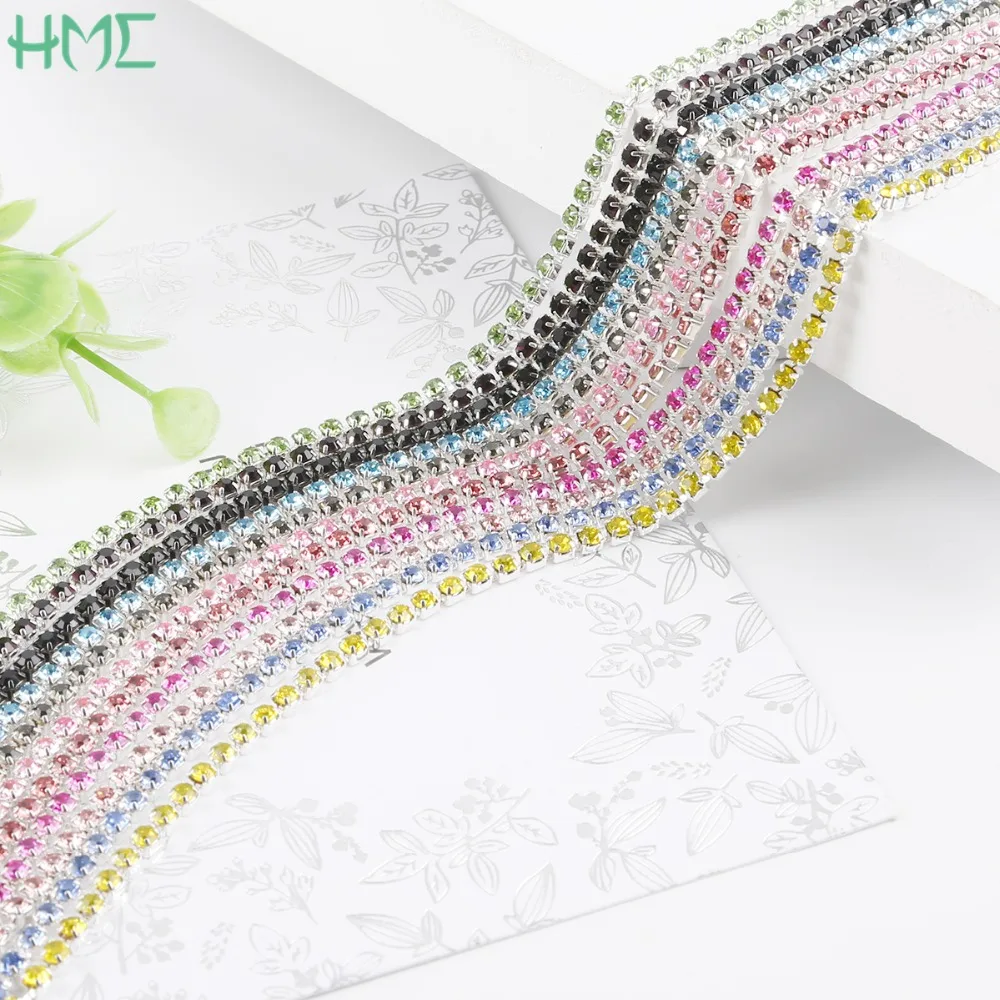 1M 2.5mm DIY Wedding Party Decoration & Jewelry Craft Making High Density Flatback Black Silver Base Cup Trim Rhinestone Chain
1M 2.5mm DIY Wedding Party Decoration & Jewelry Craft Making High Density Flatback Black Silver Base Cup Trim Rhinestone Chain