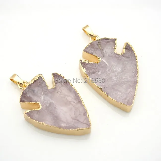 C150211009 Arrowhead Charm Arrowhead Charm,Rose PinkQuartz Horn Pendant with Gold Electroplated Cap and Bail
C150211009 Arrowhead Charm Arrowhead Charm,Rose PinkQuartz Horn Pendant with Gold Electroplated Cap and Bail