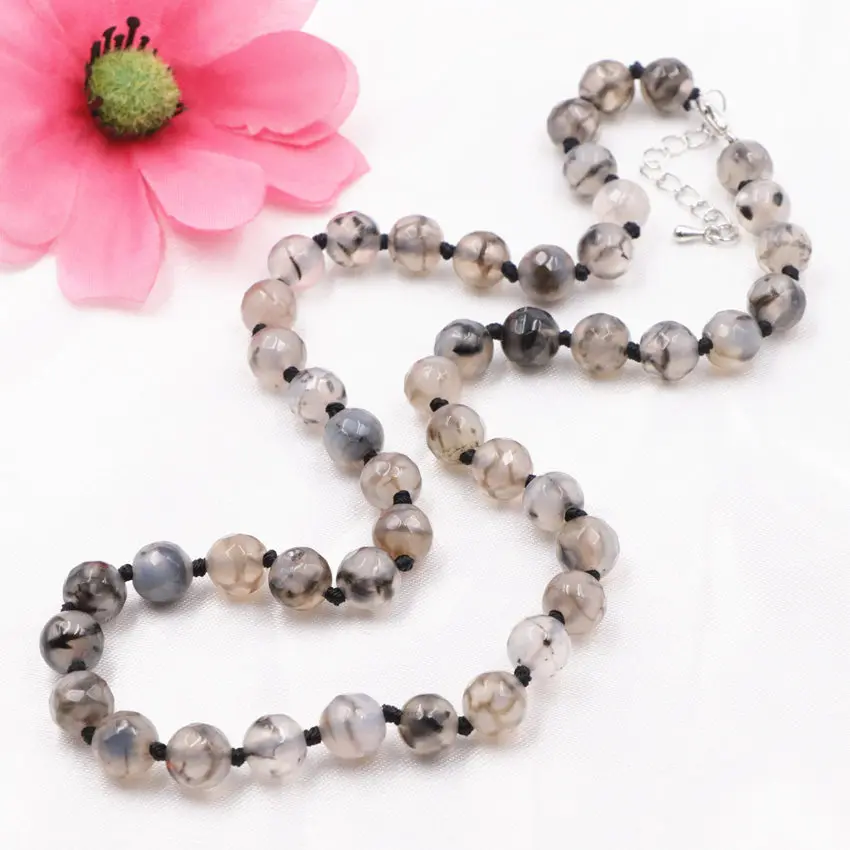 Wholesale Choker Chain Necklace Charms for Women Natural Stone Agates Onyx Faceted Round Beads Chains Jewelry Gifts 18inch A789
Wholesale Choker Chain Necklace Charms for Women Natural Stone Agates Onyx Faceted Round Beads Chains Jewelry Gifts 18inch A789