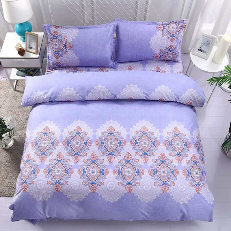 

Plain 4pcs Bed Luxury Purple Bedding Set Queen Size Quilt Cover With Bedsheets Super Soft Bedsheet Pillowcase For King D