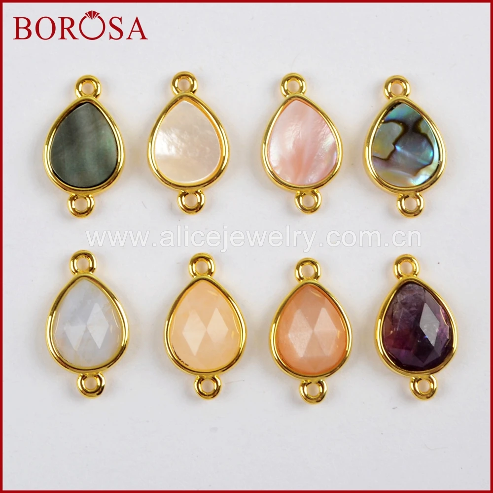 BOROSA 10PCS New Drop Natural Multi-kind Faceted Stones Connectors Drusy Crystal Shell Jewelry for Necklace/Bracelet WX989
BOROSA 10PCS New Drop Natural Multi-kind Faceted Stones Connectors Drusy Crystal Shell Jewelry for Necklace/Bracelet WX989