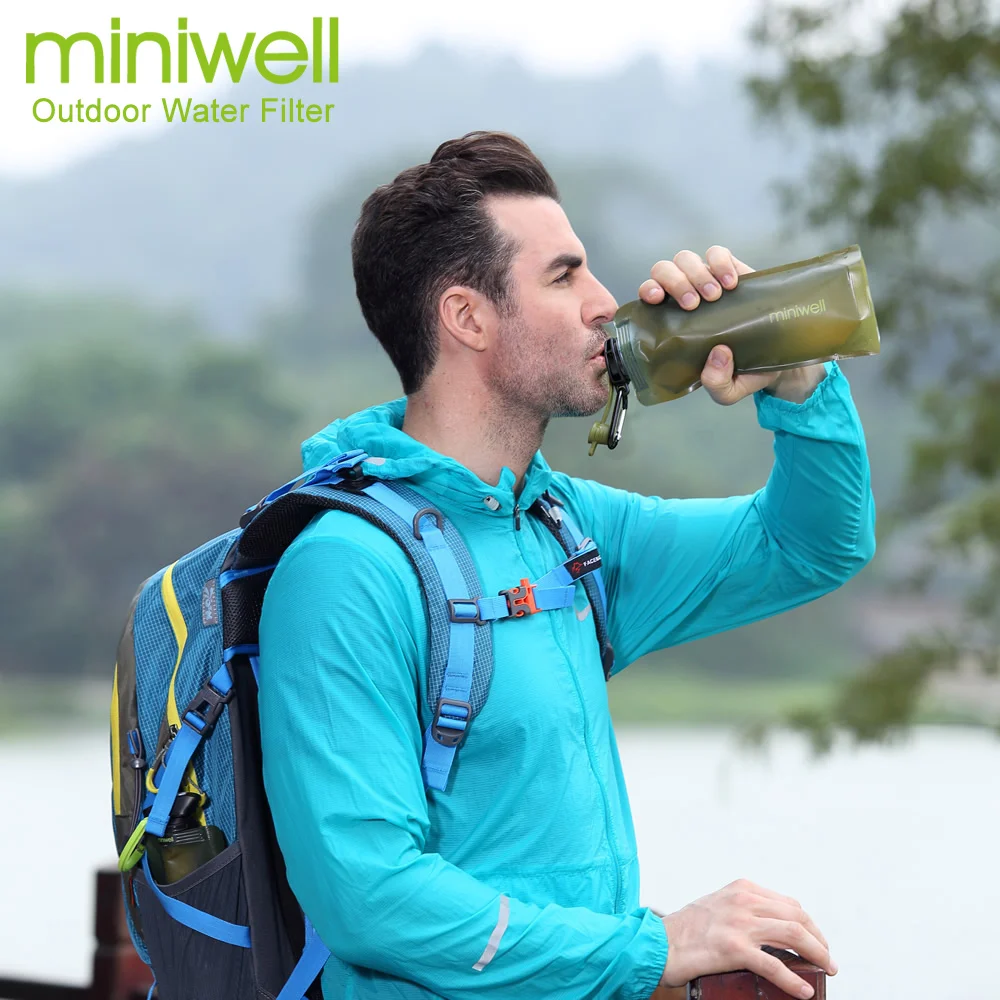 miniwell New design Camping filtration system with water foldable bottle for outdoor gear travel tool
miniwell New design Camping filtration system with water foldable bottle for outdoor gear travel tool