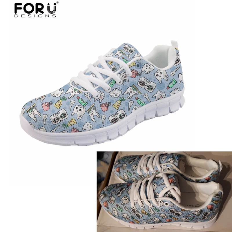 FORUDESIGNS Cute Dentist Teeth Pattern Nursing Shoes for Women Casual Lace Up Flats Ladies Shoes Zapatillas Mujer Fashion Woman
FORUDESIGNS Cute Dentist Teeth Pattern Nursing Shoes for Women Casual Lace Up Flats Ladies Shoes Zapatillas Mujer Fashion Woman