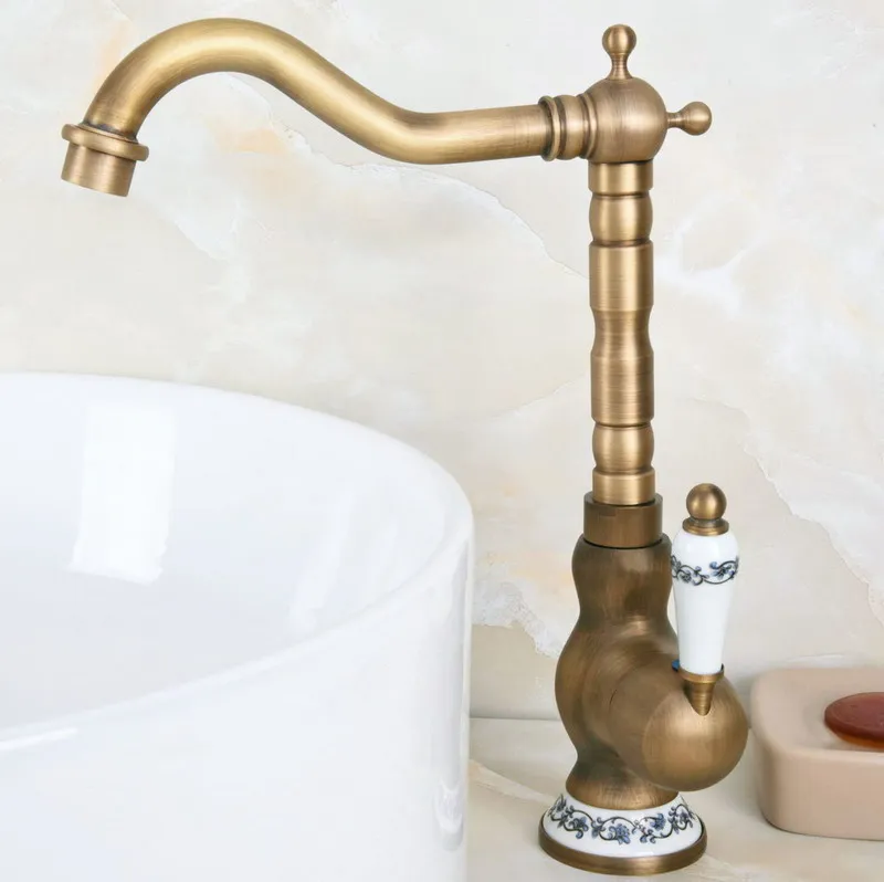 Vintage Retro Antique Brass Ceramic Base Kitchen Wet Bar Bathroom Vessel Sink Faucet Single Hole Swivel Spout Mixer Tap anf610
Vintage Retro Antique Brass Ceramic Base Kitchen Wet Bar Bathroom Vessel Sink Faucet Single Hole Swivel Spout Mixer Tap anf610