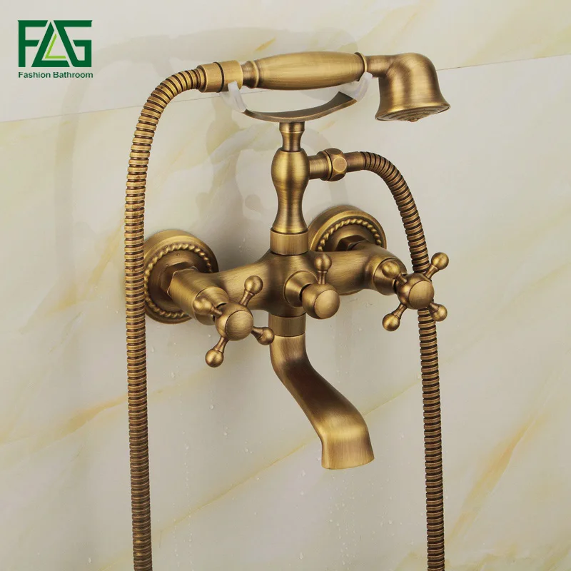 FLG High Quality Rain Shower Faucets Tap With Handheld Head Antique Brass Wall Mounted Bath Shower Faucet Set Bathtub Faucets
FLG High Quality Rain Shower Faucets Tap With Handheld Head Antique Brass Wall Mounted Bath Shower Faucet Set Bathtub Faucets