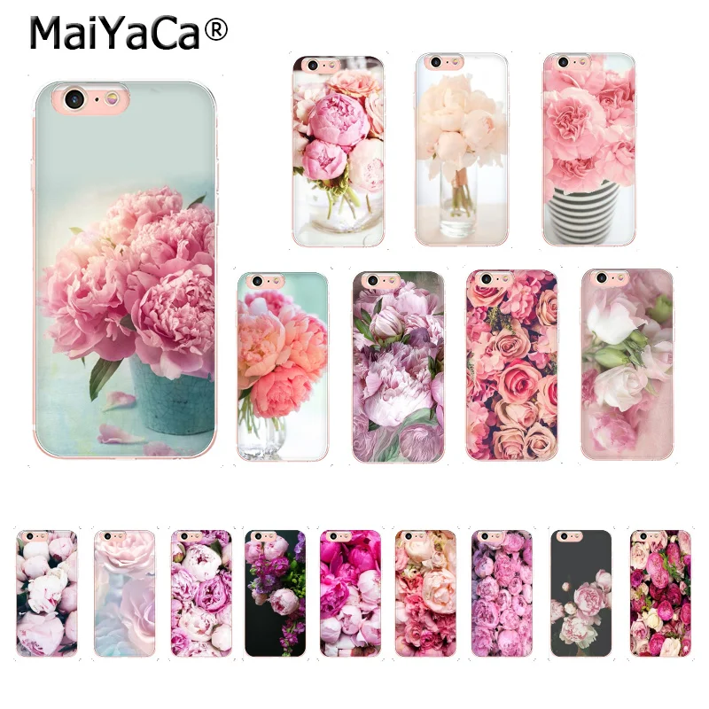 Розовый цветок пион на вазе чехол для телефона iphone 12 SE 11 Pro XS Max XR 8 7 6 6S Plus X 5S