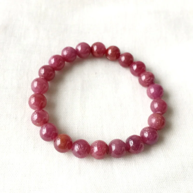 Natural Genuine Purple Red Ruby Stretch Finish Bracelet Round beads 8mm 05184
Natural Genuine Purple Red Ruby Stretch Finish Bracelet Round beads 8mm 05184