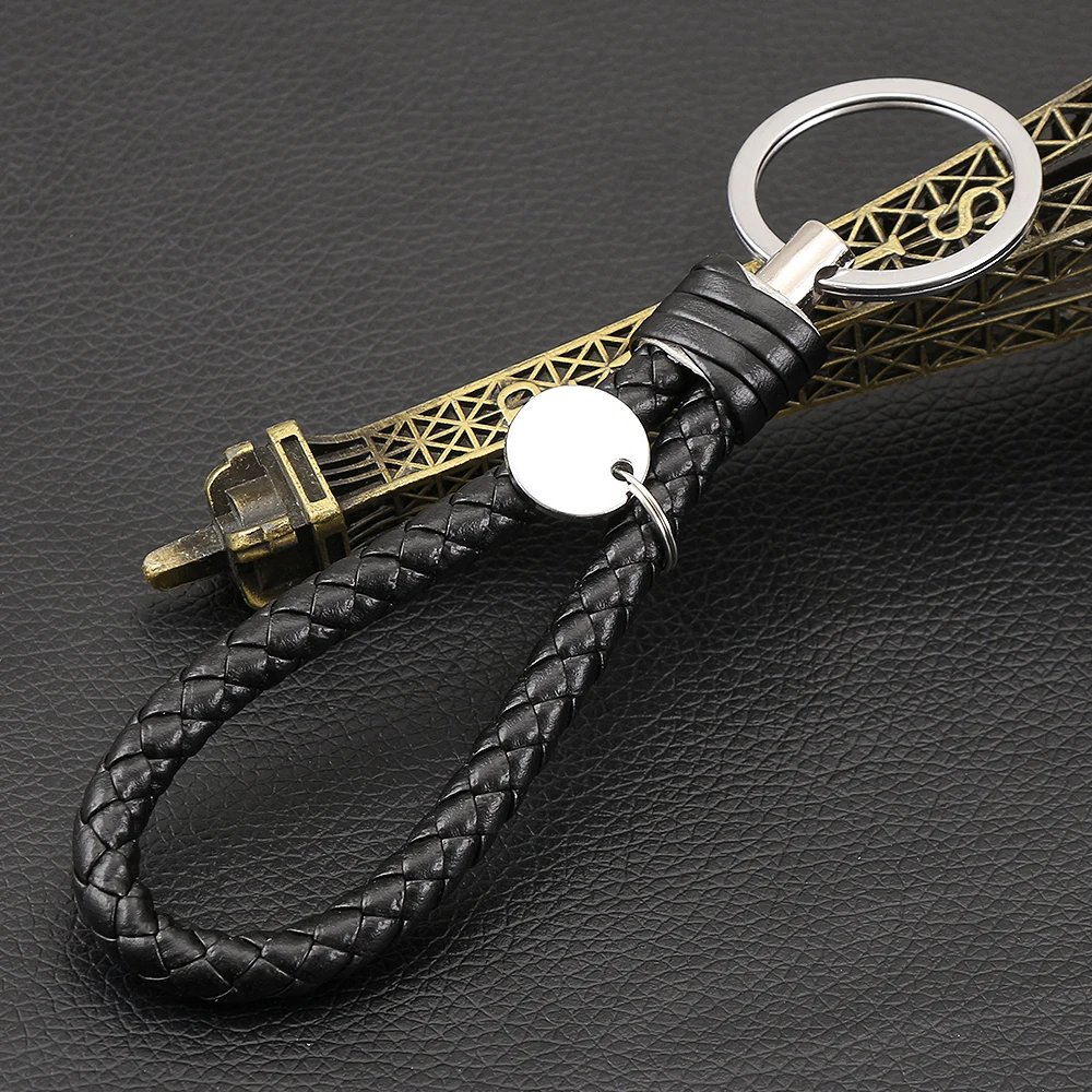 Креативный кожаный плетеный шнур для ключей мужской и женский автомобильный