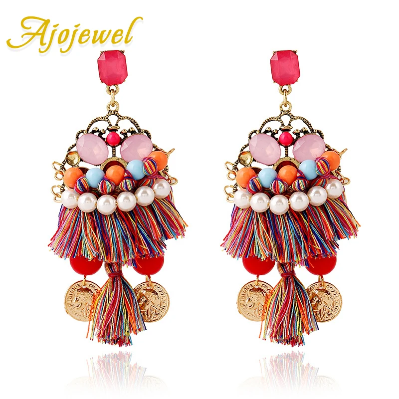Ajojewel Coin Ethnic Bohemian Earrings For Women Colored Silk Thread Tassel Drop Earrings Bijoux Cute Gift
Ajojewel Coin Ethnic Bohemian Earrings For Women Colored Silk Thread Tassel Drop Earrings Bijoux Cute Gift