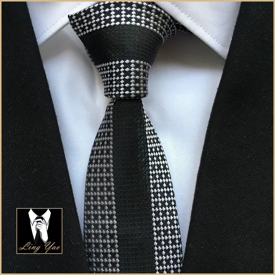 Designer Panel Ties Fashion Casual Skinny Necktie Black Stripe with White Grids Unique Gravata Free Shipping
Designer Panel Ties Fashion Casual Skinny Necktie Black Stripe with White Grids Unique Gravata Free Shipping