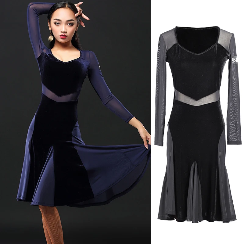 New Female Adult Latin Dance Dress Sexy Long Sleeved Net Yarn Velvet Professional Ballroom Tango Dresses Practice Wear DWY1604
New Female Adult Latin Dance Dress Sexy Long Sleeved Net Yarn Velvet Professional Ballroom Tango Dresses Practice Wear DWY1604