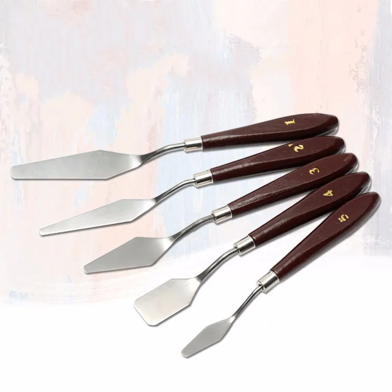 5Pcs Stainless Steel Oil Painting Knife Set Artist Painting Palette Knife Spatula Paint Art Craft Metal Spatula
5Pcs Stainless Steel Oil Painting Knife Set Artist Painting Palette Knife Spatula Paint Art Craft Metal Spatula