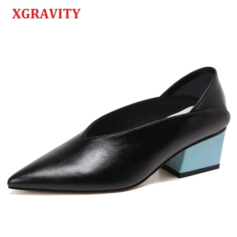 Хит продаж, женские туфли XGRAVITY из натуральной кожи в европейском и американском стиле, на среднем каблуке, с острым носком, пикантные туфли с V-образным вырезом, A023
Хит продаж, женские туфли XGRAVITY из натуральной кожи в европейском и американском стиле, на среднем каблуке, с острым носком, пикантные туфли с V-образным вырезом, A023