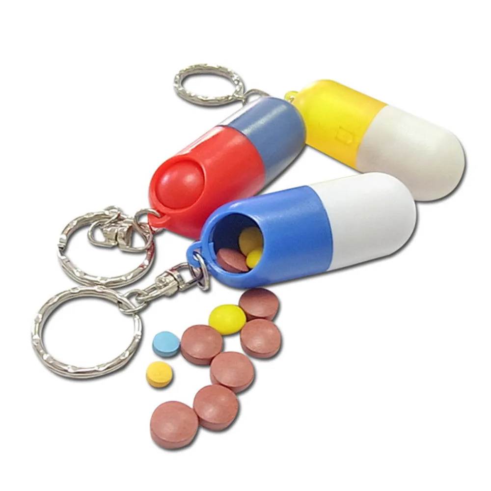 Portable Capsule Shaped Travel Pill Box Case Container Key Chain 1 pc Fashion New Refillable Bottle
Portable Capsule Shaped Travel Pill Box Case Container Key Chain 1 pc Fashion New Refillable Bottle