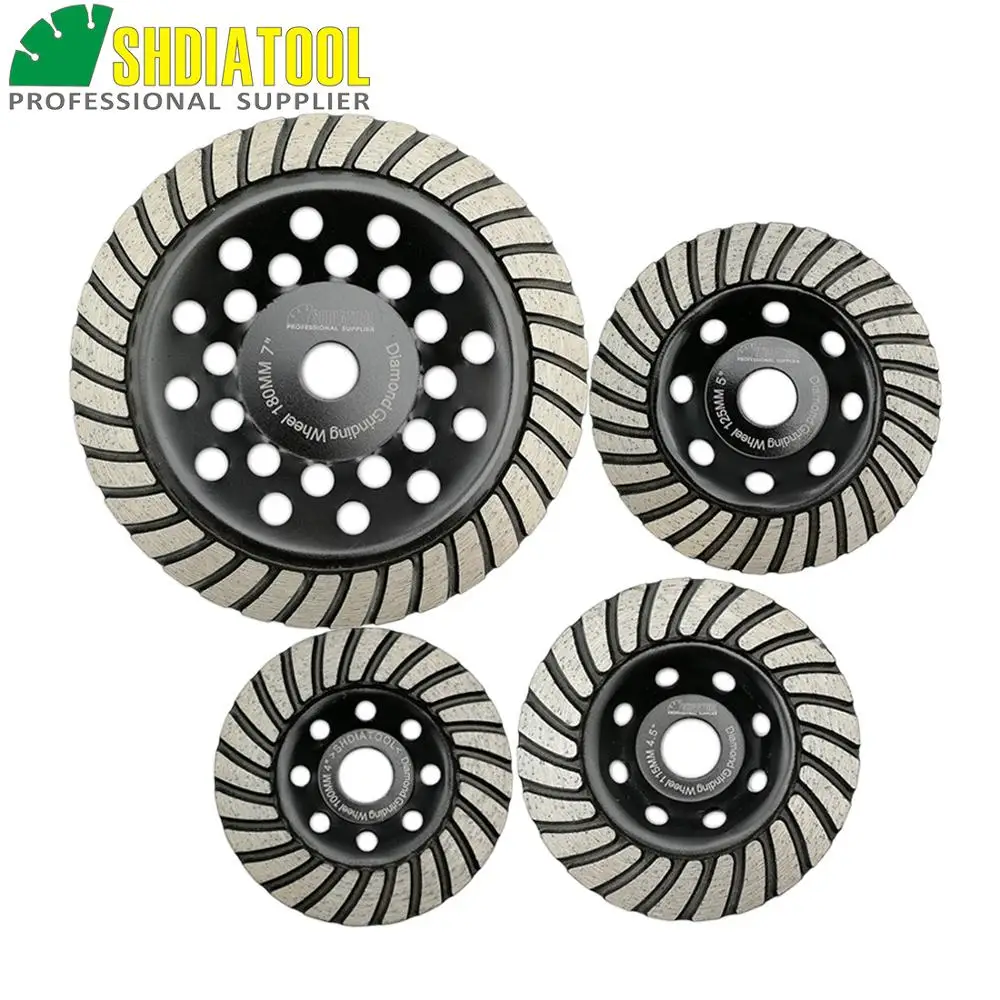 SHDIATOOL 1pc Diamond Turbo Row Grinding Cup Wheel Grinding Disc Diameter 4"/100mm 4.5"/115mm 5"/125mm 7"/180mm diamond wheel
SHDIATOOL 1pc Diamond Turbo Row Grinding Cup Wheel Grinding Disc Diameter 4"/100mm 4.5"/115mm 5"/125mm 7"/180mm diamond wheel