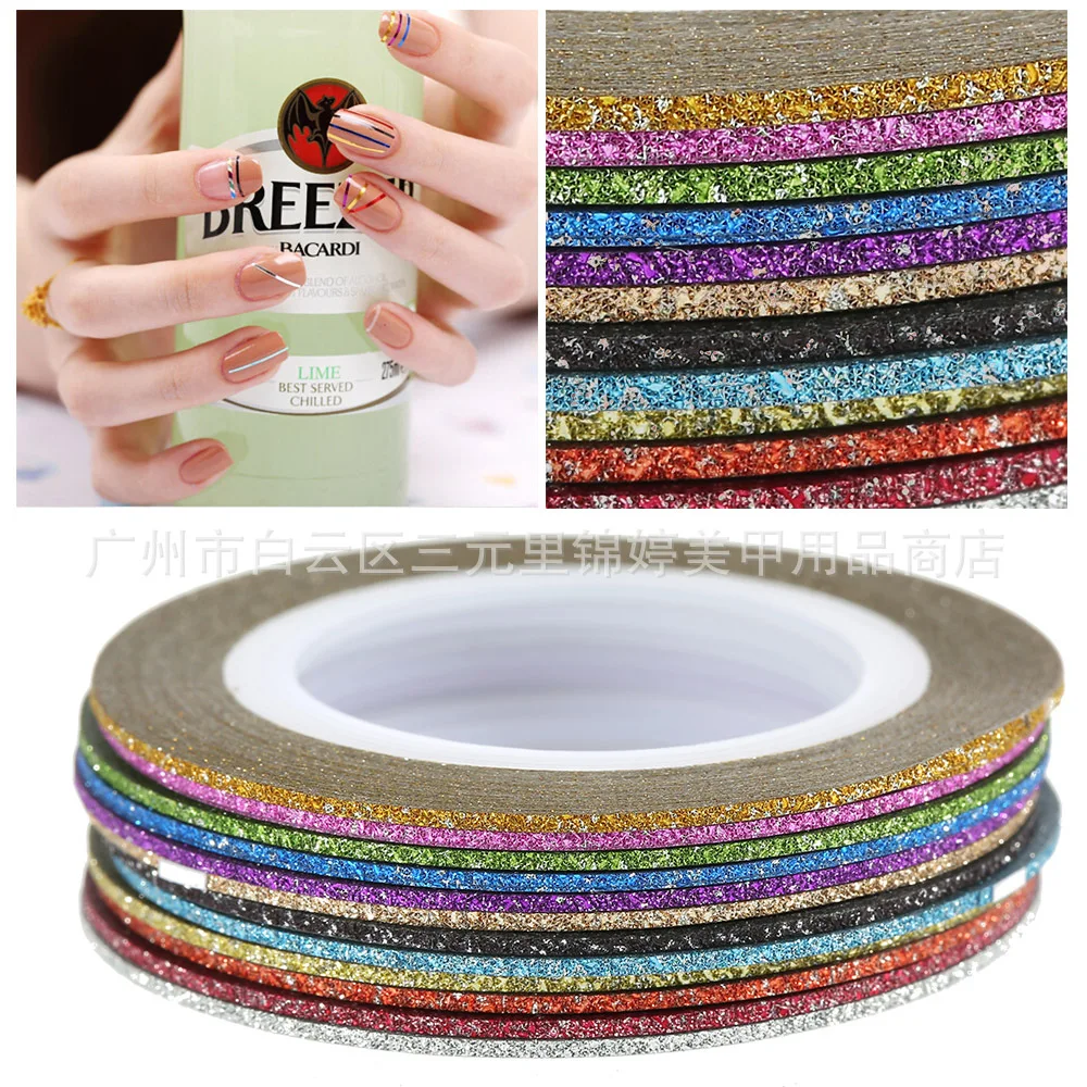 2@# 1mm 12 Color Glitter Nail Striping Line Tape Sticker Set Art Decorations DIY Tips For Polish Nail Gel 2017 #NR11
2@# 1mm 12 Color Glitter Nail Striping Line Tape Sticker Set Art Decorations DIY Tips For Polish Nail Gel 2017 #NR11