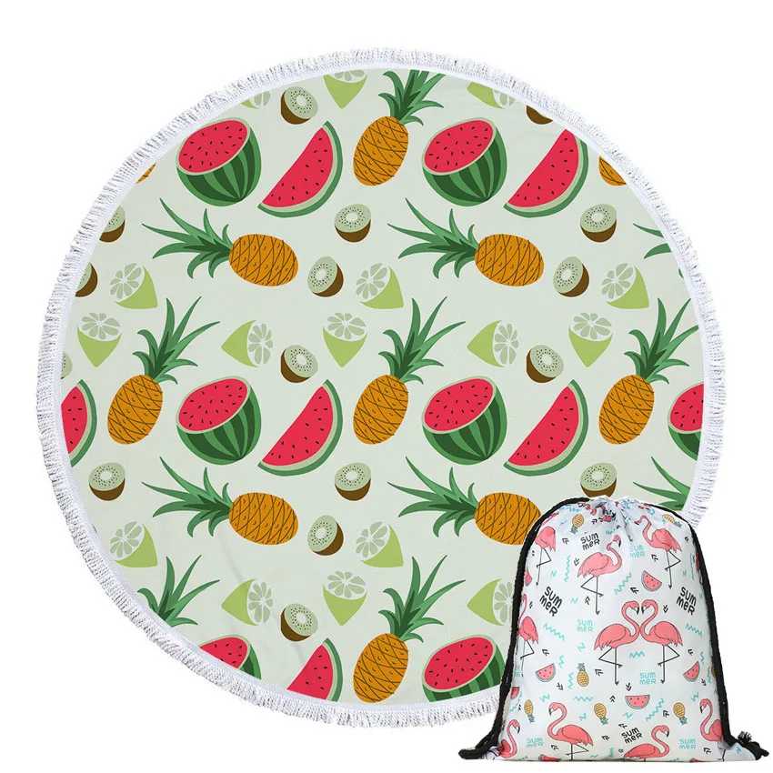 Round Beach Towel Pineapple Watermelon Microfiber Bath Shower Towels With Drawstring Storage Bag Yoga Mat Carpet toalla playa
Round Beach Towel Pineapple Watermelon Microfiber Bath Shower Towels With Drawstring Storage Bag Yoga Mat Carpet toalla playa