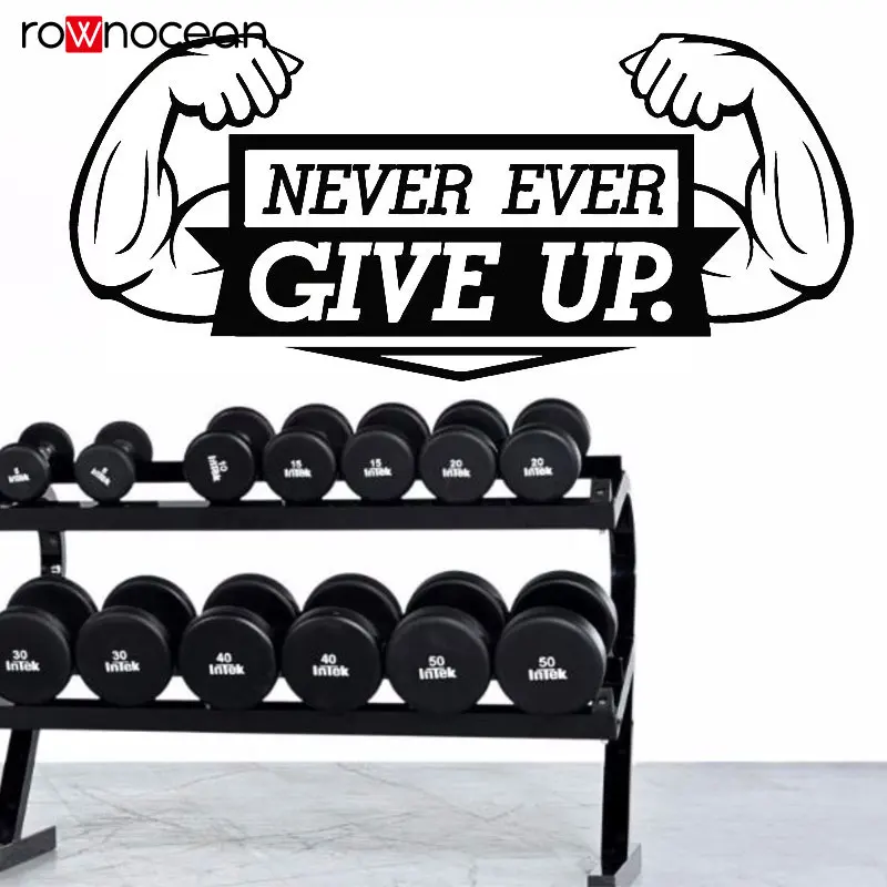 Fitness Motivation Home Gym Wall Decal - Never Give Up Wall Decal Art Decor Bedroom Home Muscal Wall Graphics 3G06
Fitness Motivation Home Gym Wall Decal - Never Give Up Wall Decal Art Decor Bedroom Home Muscal Wall Graphics 3G06