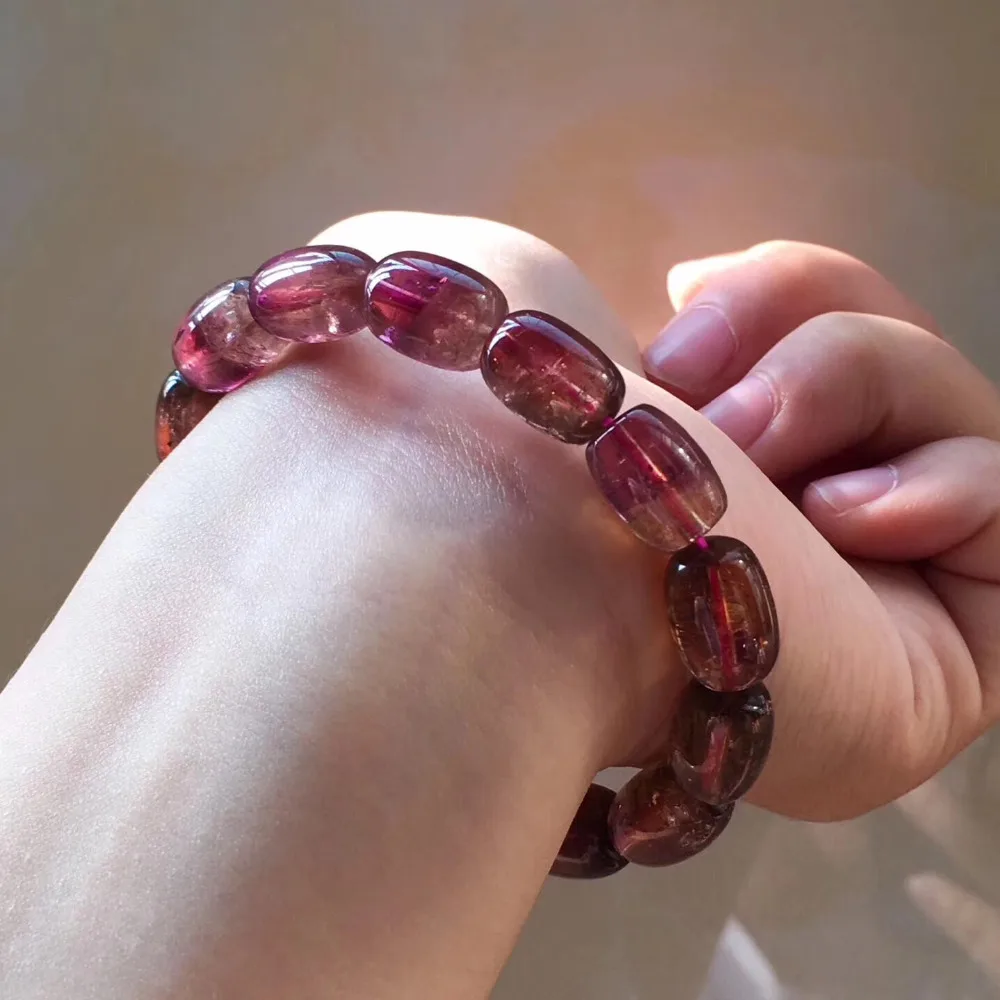Tourmaline orange red color watermelon barrel beads near glass natural crysta Bracelet
Tourmaline orange red color watermelon barrel beads near glass natural crysta Bracelet