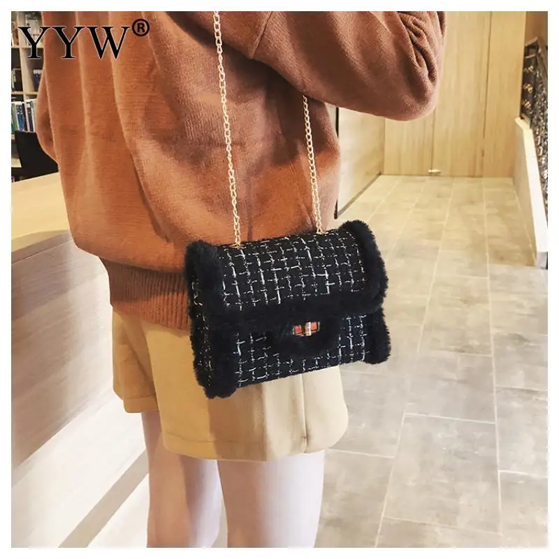 

Plaid Fabric Box Bag Crossbody Bag High Quality Jewelry contrast color & soft surface Others