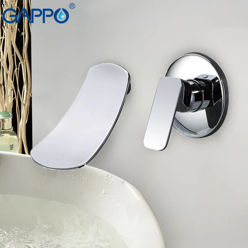 

Хромированный смеситель для раковины GAPPO, настенный кран для ванной комнаты, водопад