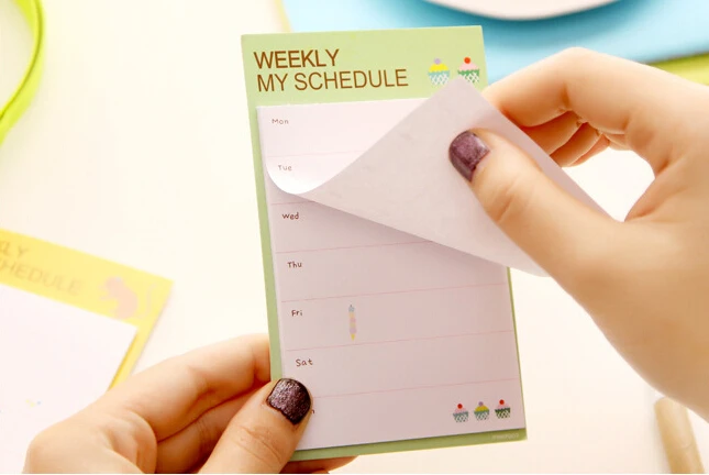 2pcs kawaii weekly daily schedule Memo Pad sticky notes memo boards Notepad Office school stationery supply papeleria
2pcs kawaii weekly daily schedule Memo Pad sticky notes memo boards Notepad Office school stationery supply papeleria