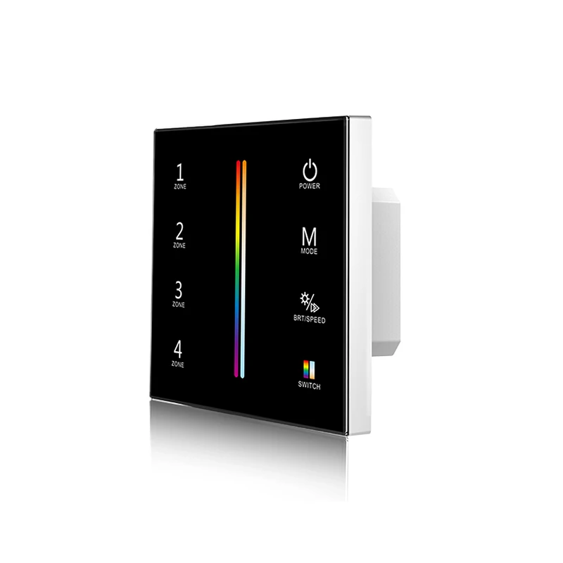 

Led RGBCCT Strip Controller Wall Mount Touch Panel DMX Master 2.4GHz RF Wireless 100V-240V 4 Zone T15-1 RGBCCT Led Controller