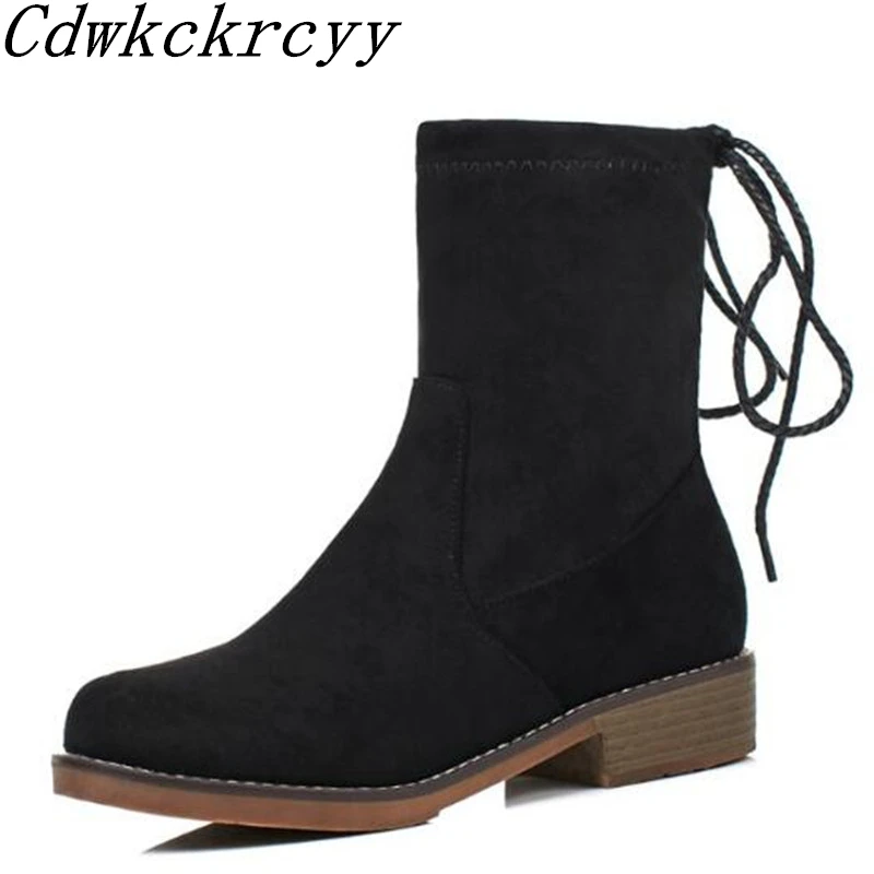 Women Boots Autumn and winter New style Suede Grind Middle barrel boots Student Round head Middle heel Chivalry boots 34-43 
Women Boots Autumn and winter New style Suede Grind Middle barrel boots Student Round head Middle heel Chivalry boots 34-43