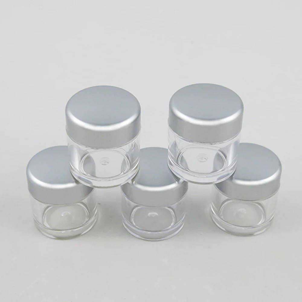 360pcs/lot 5g Plastic AS Clear Empty Jars Pot Eye Shadow Makeup Loose Powder Cosmetic Containers With Silver Cap
360pcs/lot 5g Plastic AS Clear Empty Jars Pot Eye Shadow Makeup Loose Powder Cosmetic Containers With Silver Cap