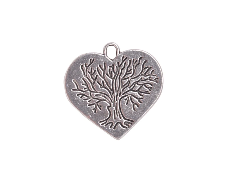 60 шт. старинные серебряные шармы с деревом жизни сердцем A15033|life of tree|charm treesilver heart |