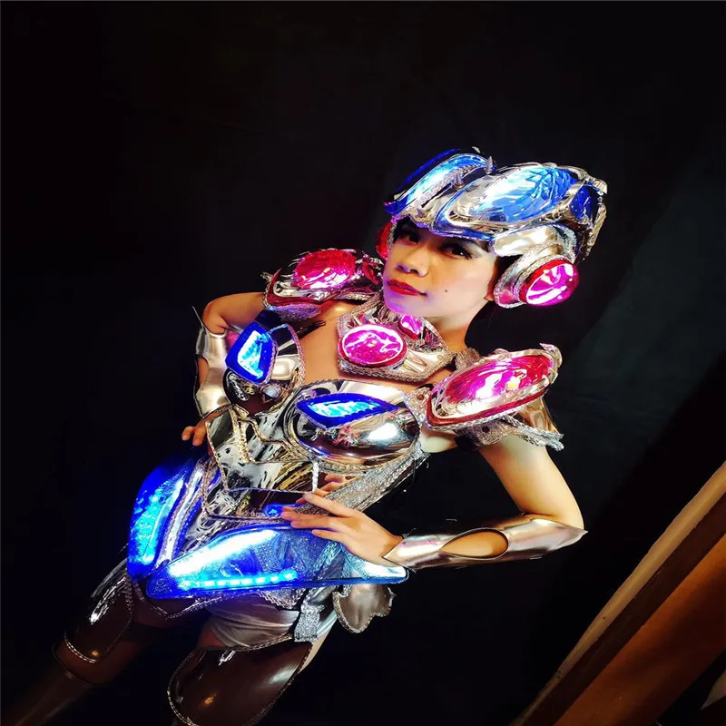 MD09 Ballroom dance led light costumes colorful luminous stage catwalk performance wears robot armor dress clothe silver mirror
MD09 Ballroom dance led light costumes colorful luminous stage catwalk performance wears robot armor dress clothe silver mirror