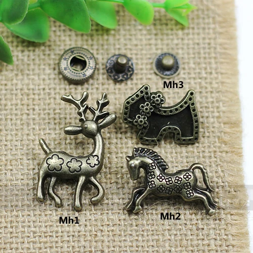 50sets/lot horse deer cute design leather craft metal snap button DIY sewing accessories
50sets/lot horse deer cute design leather craft metal snap button DIY sewing accessories