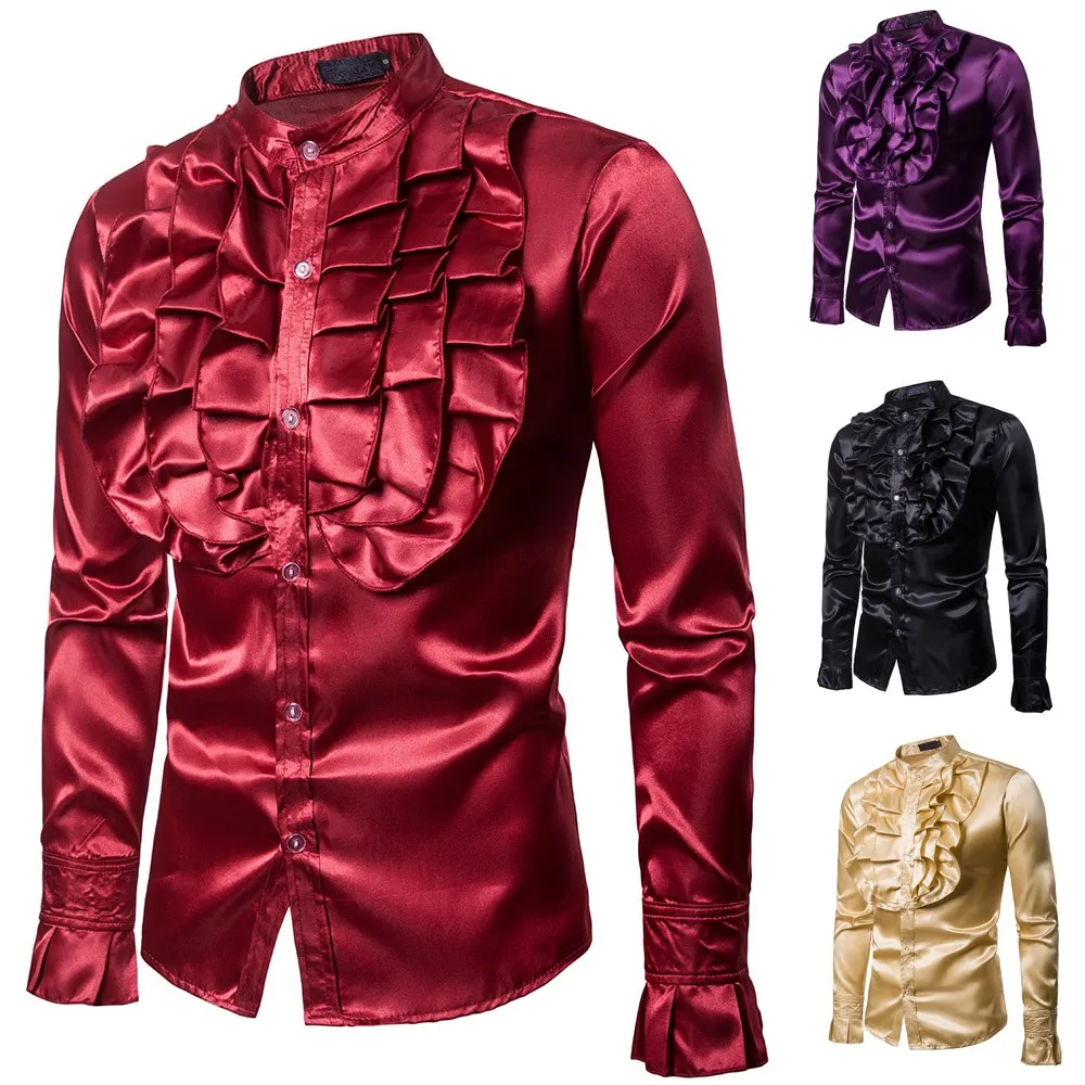 feitong men's special style attract eye shirts mens long sleeve tuxedo elegant floral durabel enough amazing#g40 |