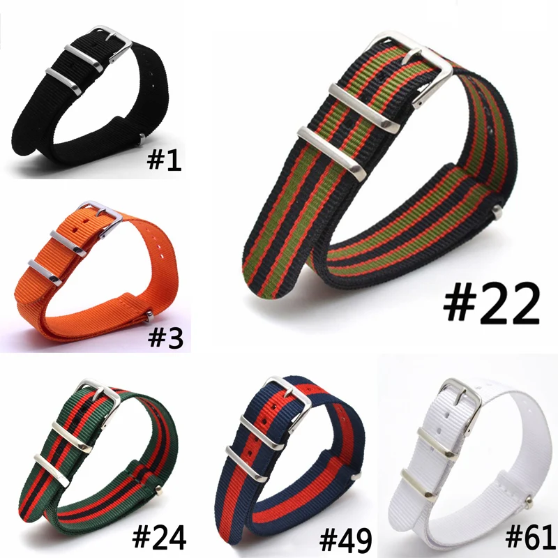Ремешком NATO Watchstrap16/18/20/22/24 мм группа Ширина высокое качество наручные нейлон