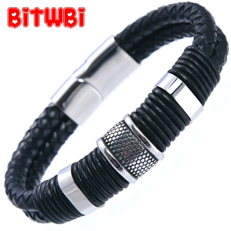 Hot sale Double Layers Leather Bracele jewelry Bangles Black Cowhide Rope Charm Bracelets for Women Men Stainless Steel Magnet
Hot sale Double Layers Leather Bracele jewelry Bangles Black Cowhide Rope Charm Bracelets for Women Men Stainless Steel Magnet