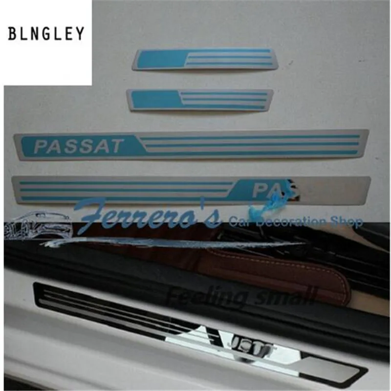 4pcs/lot stainless steel car stickers styling door sill Scuff Plate pedal For Volkswagen VW Passat B5 B7 accessories | Автомобили и
