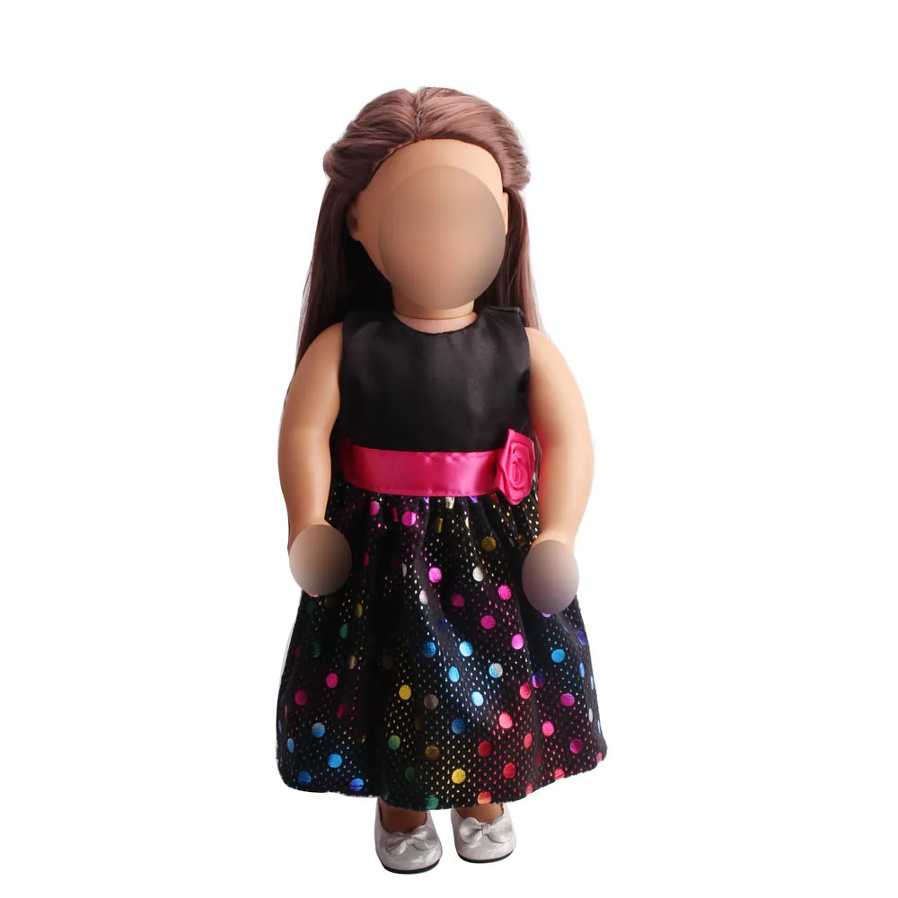 18 inch Girls doll dress Princess black printed evening gown American new born clothes Baby toys fit 43 cm baby accessories c170
18 inch Girls doll dress Princess black printed evening gown American new born clothes Baby toys fit 43 cm baby accessories c170