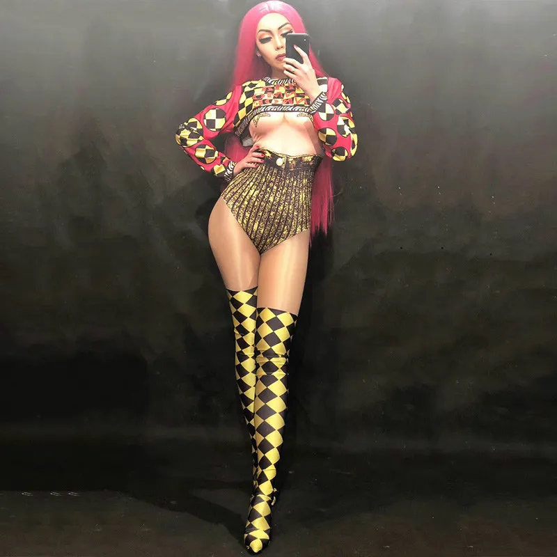 Women Sexy Jumpsuit Short Coat 3D Print Party Nightclub Party Bodysuit Stage Wear Singer Dancer Costumes Fashion Show Clothing
Women Sexy Jumpsuit Short Coat 3D Print Party Nightclub Party Bodysuit Stage Wear Singer Dancer Costumes Fashion Show Clothing