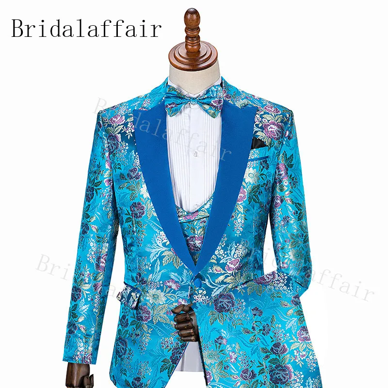 Классическое облегающее свадебное платье для жениха Bridalaffair модель 2019 года синяя