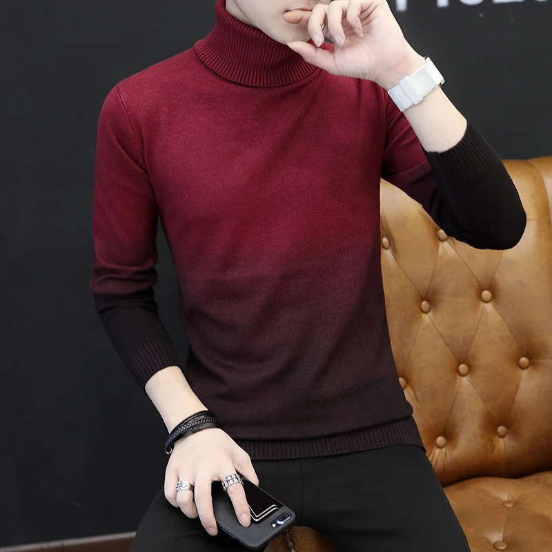 Winter Thick Warm Men Sweater Turtleneck Irregular Color matching Sweaters Slim Fit Casual Male High Collar Pullover
Winter Thick Warm Men Sweater Turtleneck Irregular Color matching Sweaters Slim Fit Casual Male High Collar Pullover