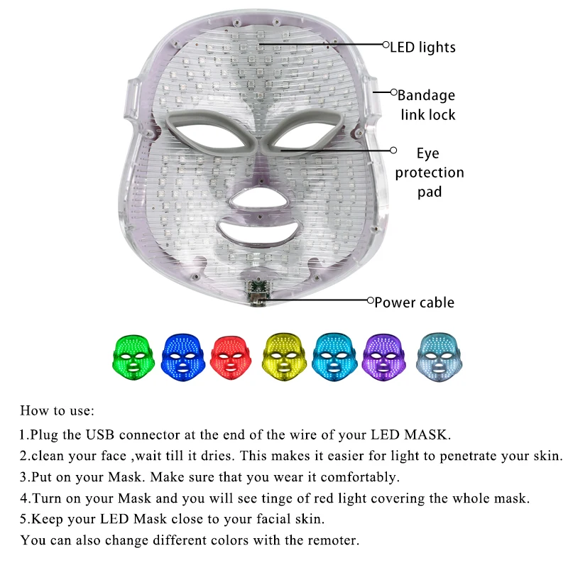 Raiuleko 7 Colors Light Led Facial Rejuvenation Korean Photon Therapy Led Mask Whitening Skin Tighten Anti Acne Electric Massage
Raiuleko 7 Colors Light Led Facial Rejuvenation Korean Photon Therapy Led Mask Whitening Skin Tighten Anti Acne Electric Massage